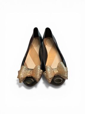 Vivienne Westwood Melissa Bow Jelly Flats Gold Bow